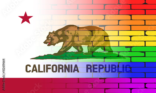Gay Rainbow Wall California Flag