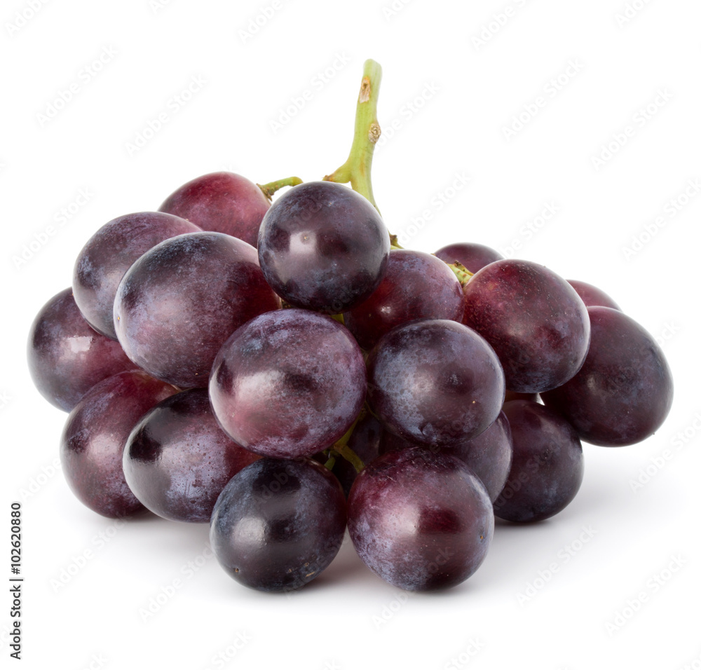 Red grape berry bunch isolated on white background cutout Red grape berry bunch isolated on white background cutout