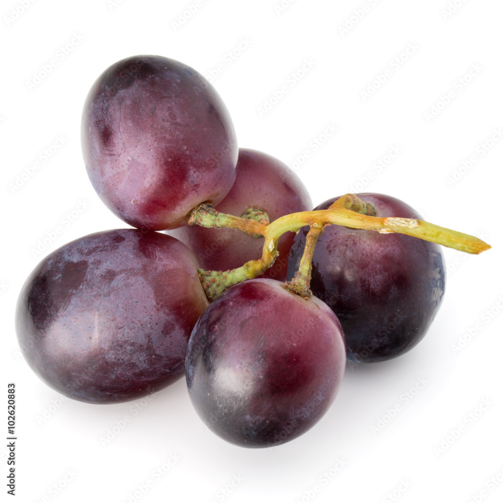 Red grape berry bunch isolated on white background cutout