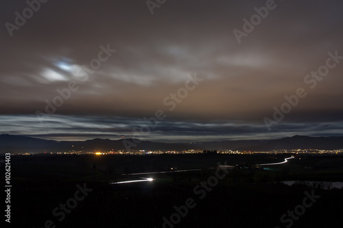 Aussicht von Emmendingen auf Freiburg bei Nacht photo