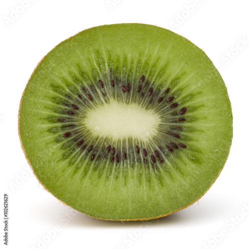 Sliced Kiwi fruit half  isolated on white background cutout