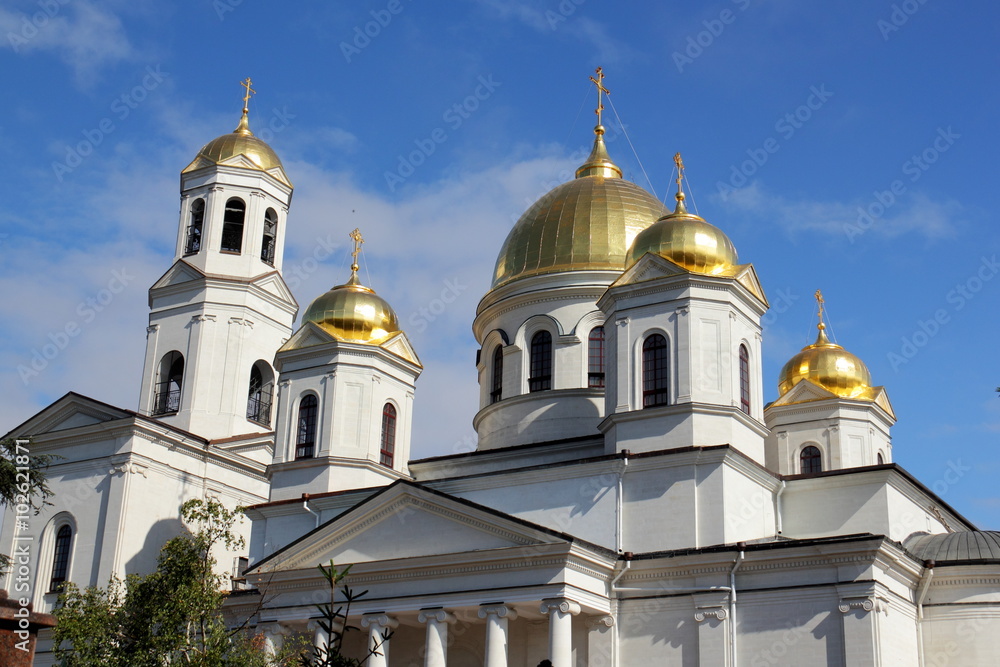 Christian cathedral. / Alexander Nevsky Cathedral in Simferopol. Crimea.