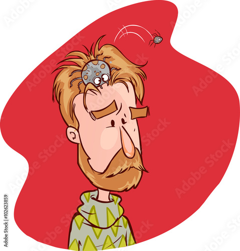 vector illustration of a headlouse man