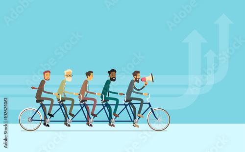 Business People Group Riding Bike Teamwork