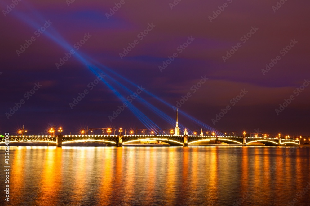 Saint Petersburg. night down  drawbridge