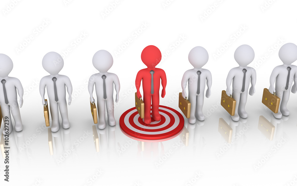 Red businessman is on target