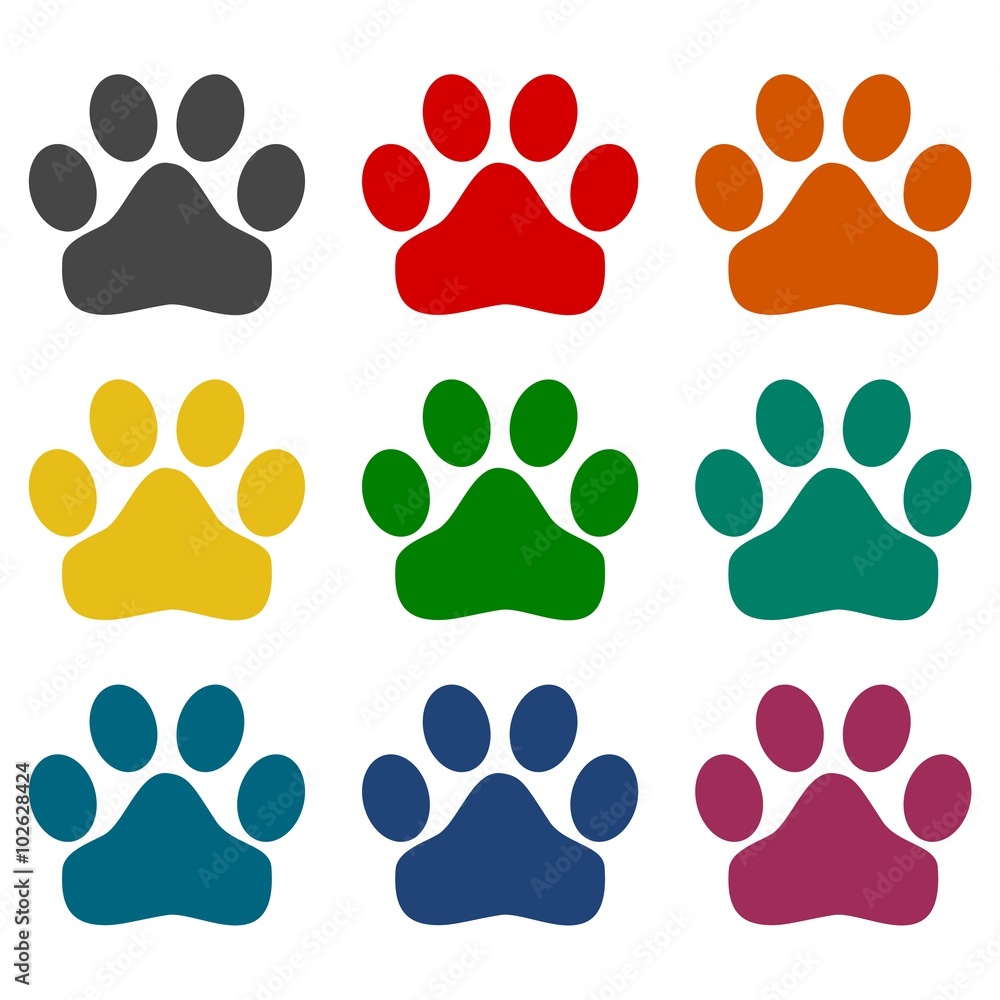 Paw Sign - illustration icons set Paw Sign - illustration icons set
