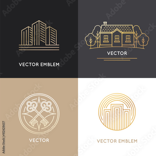 Vector real estate logo design templates