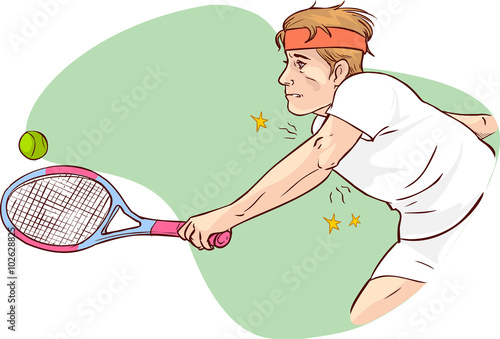 vector illustration of a Tennis elbow