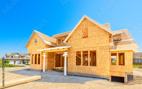 A new home under construction in Vancouver, Canada.