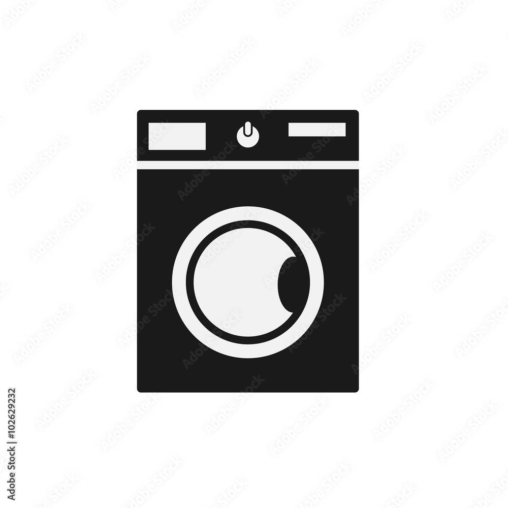 Black washing machine icon