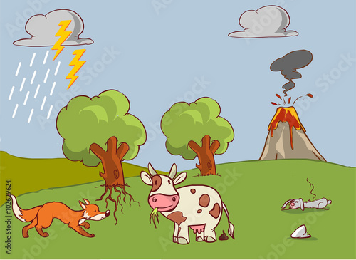 vector illustration of a nitrogen cycle