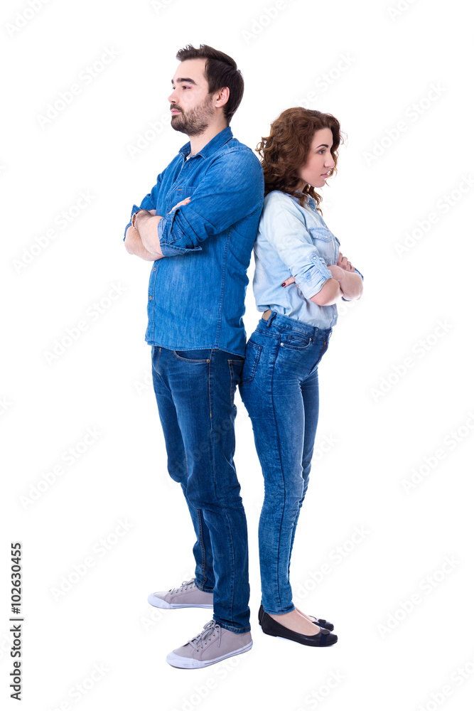 relationship or divorce concept - full length portrait of young relationship or divorce concept - full length portrait of young