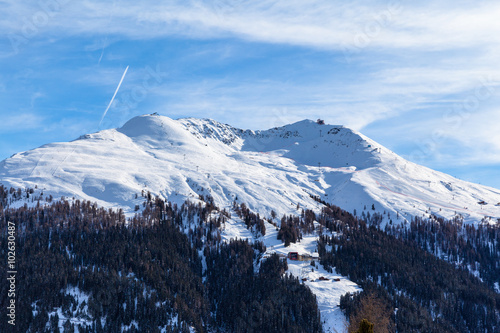 Winter view of Jacobshorn in Davos