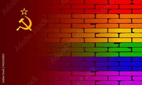 Gay Rainbow Wall USSR Flag