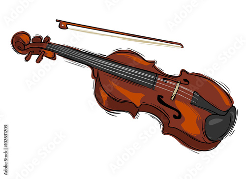Vector illustration of a musical instrument violin