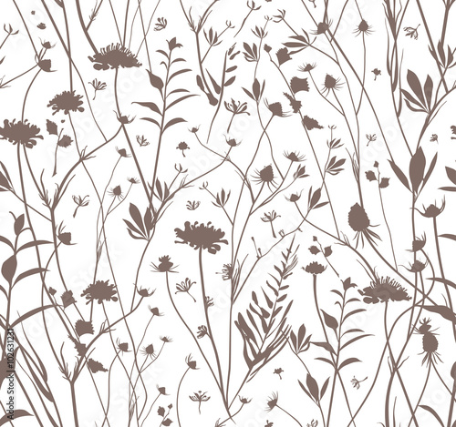 Seamless wildflowers template.