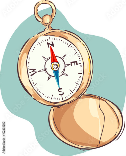 Vector illustration of a direction findercompass
