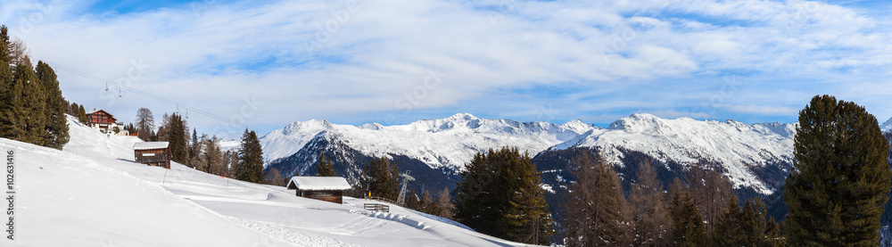 Winter view from Schatzalp above Davos