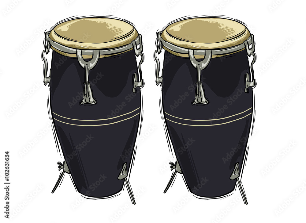 Vector illustration of a tumba drawing instrument, obrazy, fototapety