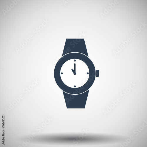 Flat black Wrist Watch icon