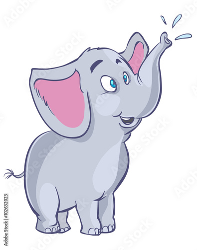 white background vector illustration of a Baby elephant