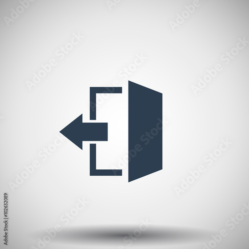 Flat black Exit icon