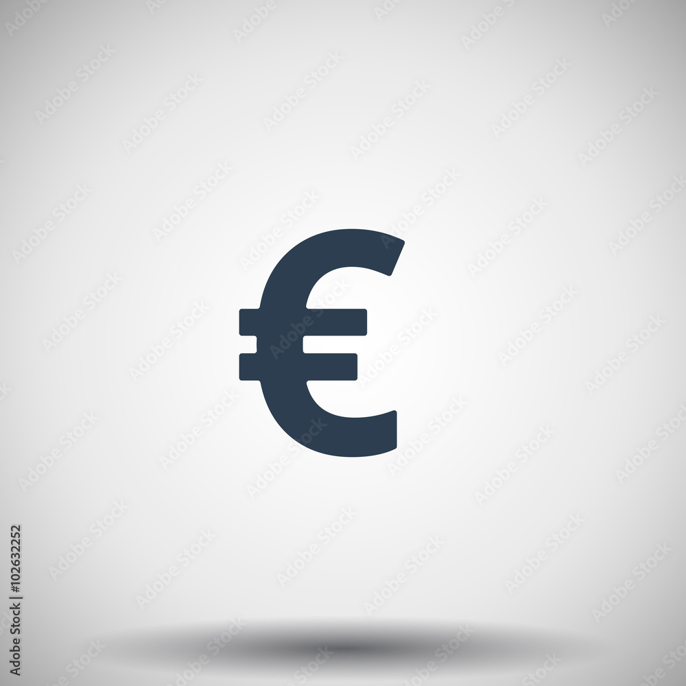 Flat black Euro icon Flat black Euro icon
