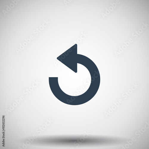 Flat black Undo icon