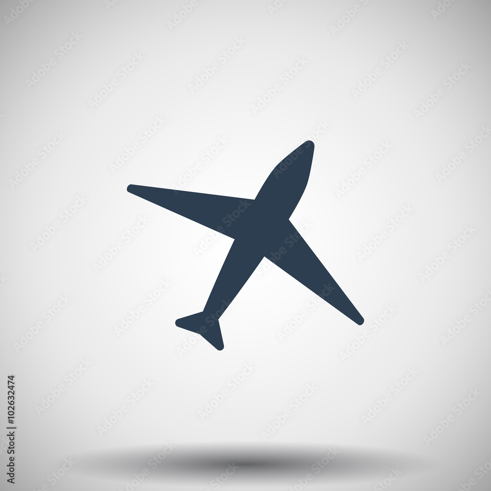 Flat black Airplane icon Flat black Airplane icon