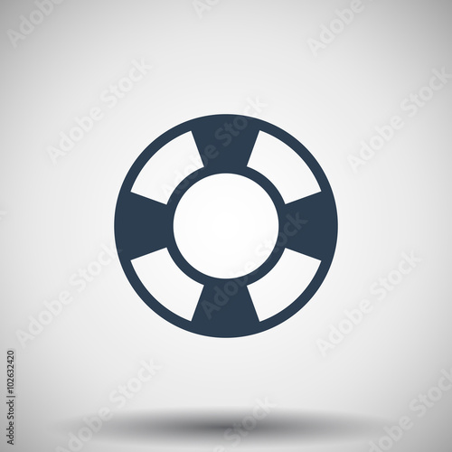 Flat black Life Buoy icon