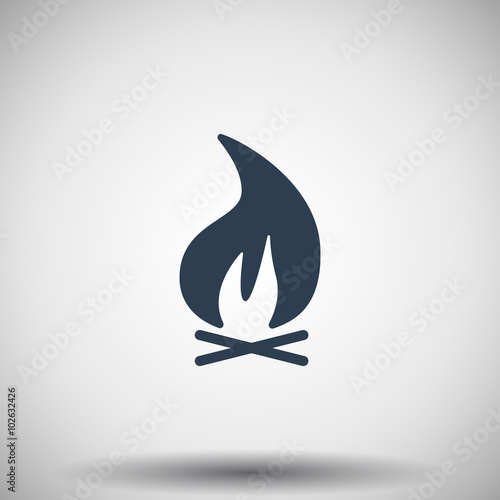 Flat black Bonfire icon