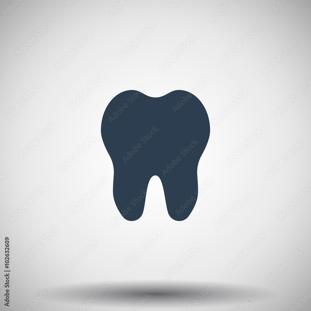 Flat black Tooth icon