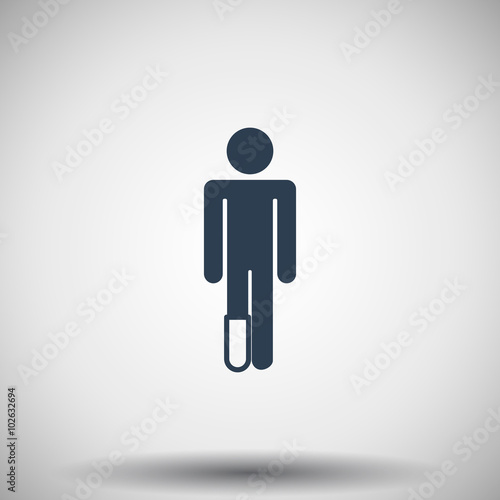 Flat black Foot icon