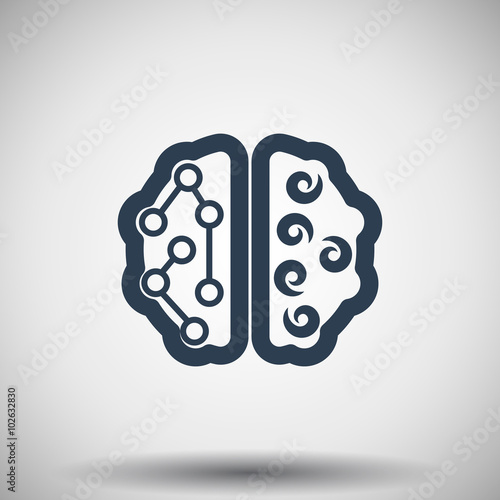 Flat black Brain icon