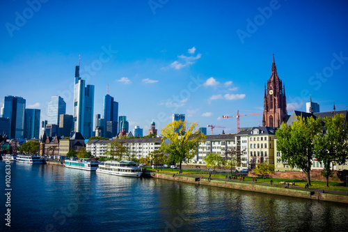 Skyline of Frankfurt, Germany. Frankfurt am Main city