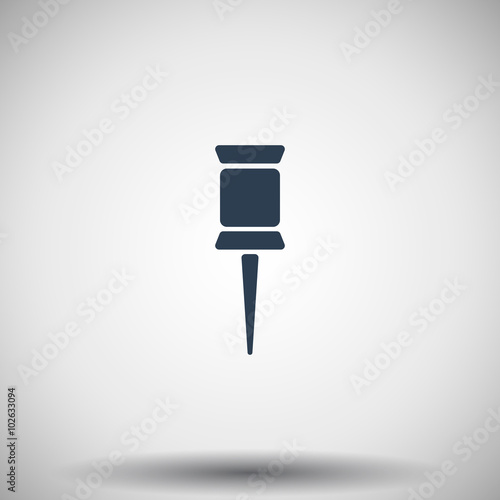 Flat black Pushpin icon