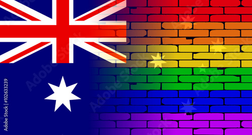 Gay Rainbow Wall Australian Flag