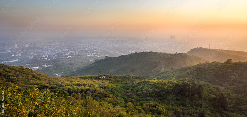 Panoramic view of Islamabad, Pakistan.