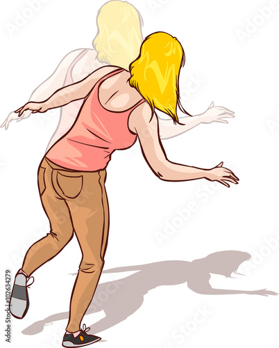 Vector illustration of a Woman With Vertigo