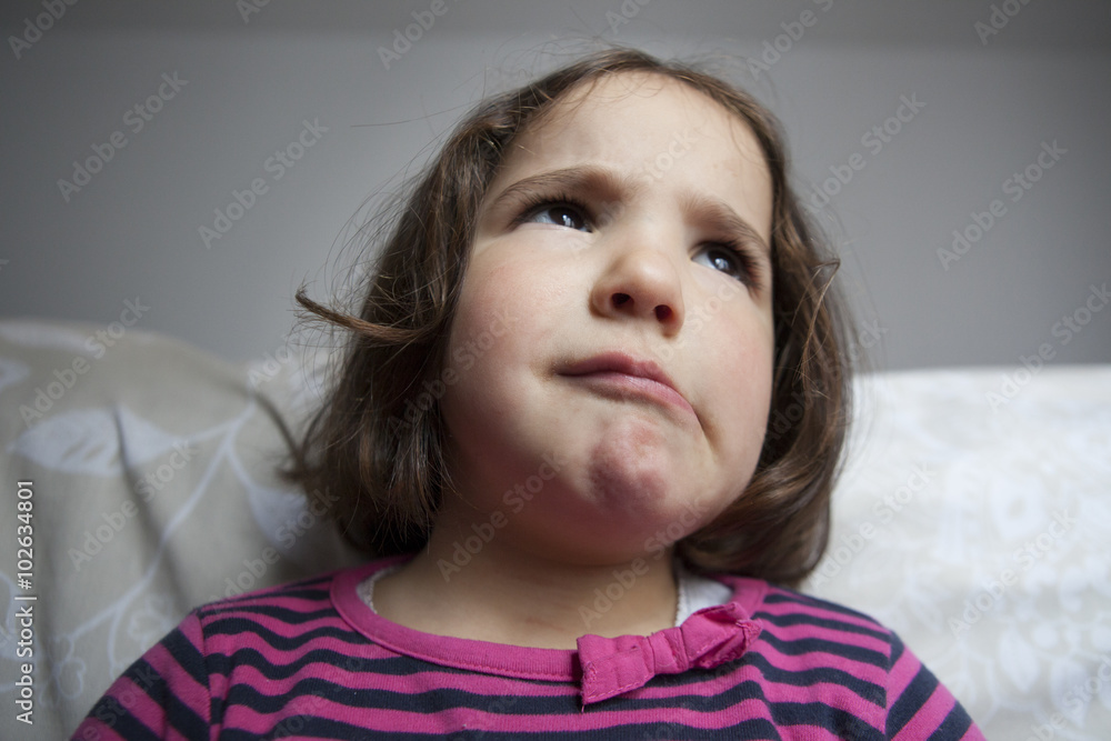 Little girl portrait with crazy expression Little girl portrait with crazy expression