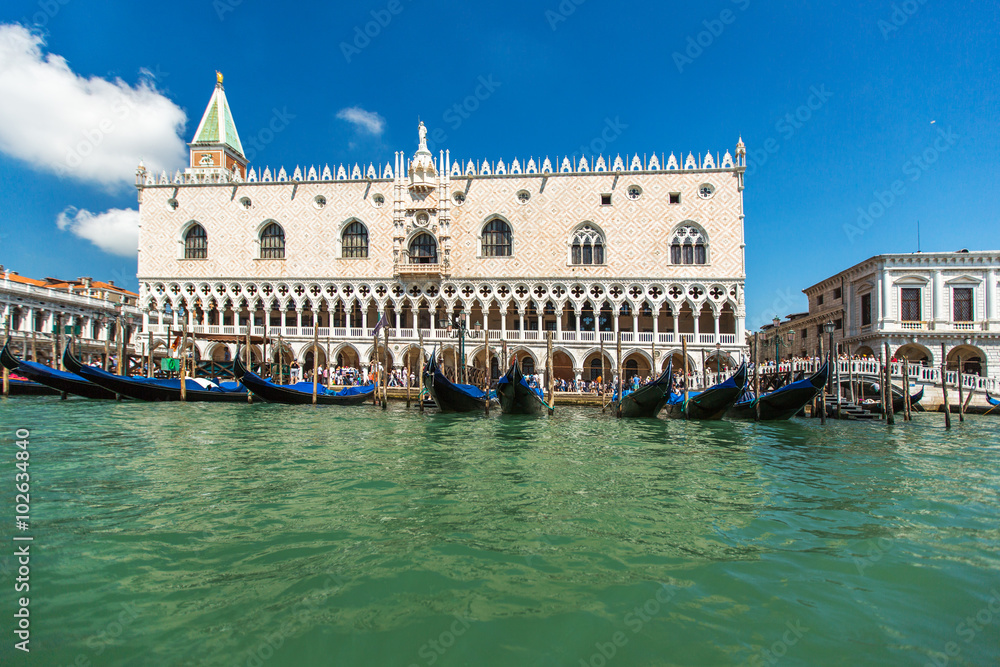Gondolas in Venice, Italy.