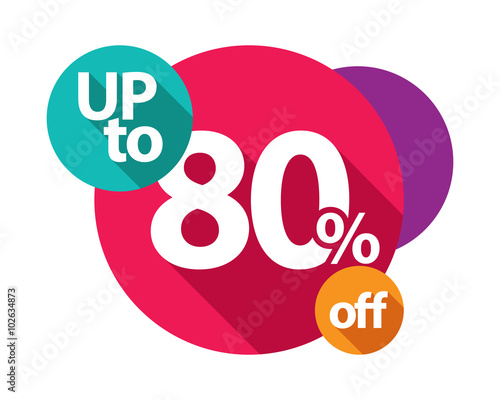 up to 80% discount logo colorful circles
