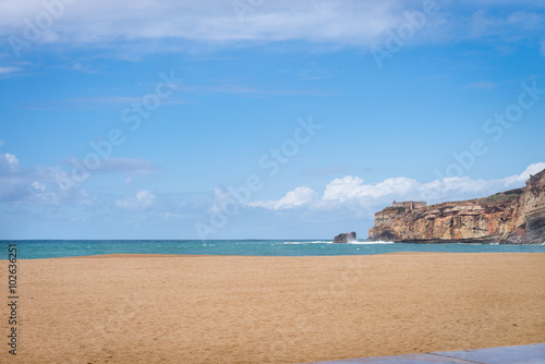 Main beach in Nazare  a surfing paradise town