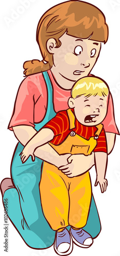  white backround Vector illustration of a  baby first aid