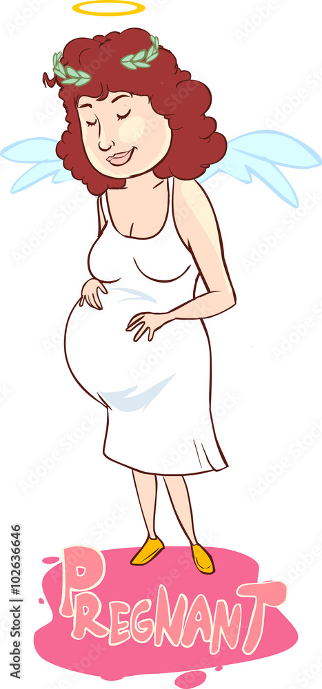 white backround Vector illustration of a angel Pregnancy white backround Vector illustration of a angel Pregnancy