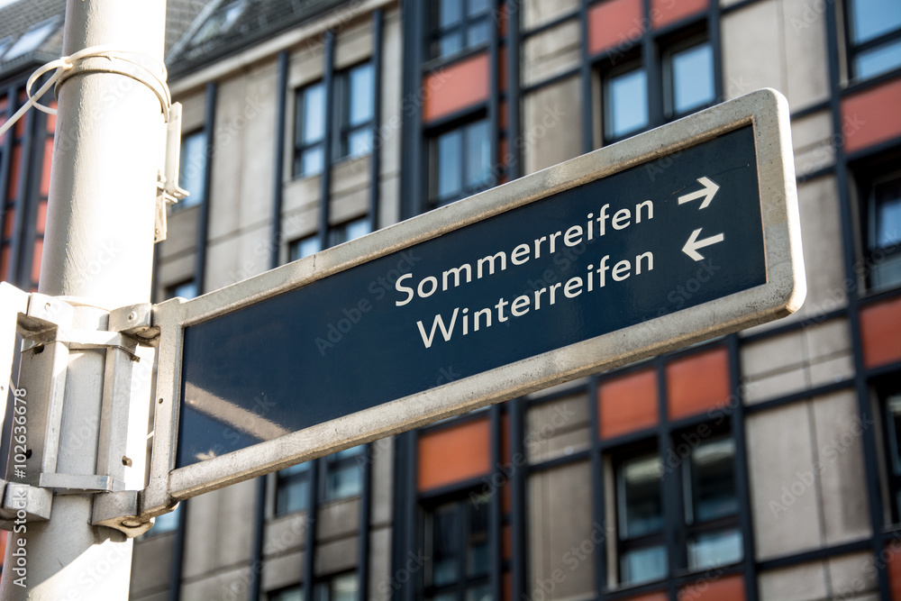 Fototapeta premium Schild 61 - Sommerreifen