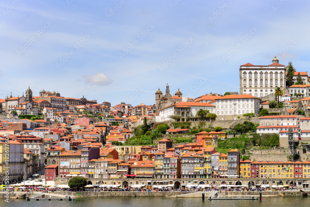 View of Porto Ribeira and Douro river in Porto, Portugal