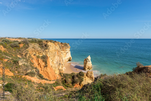 Rock and Dona Ana beach in Portimao, Algarve, Portugal