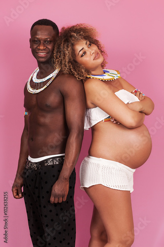 Fotografie Beautiful couple portrait expecting baby